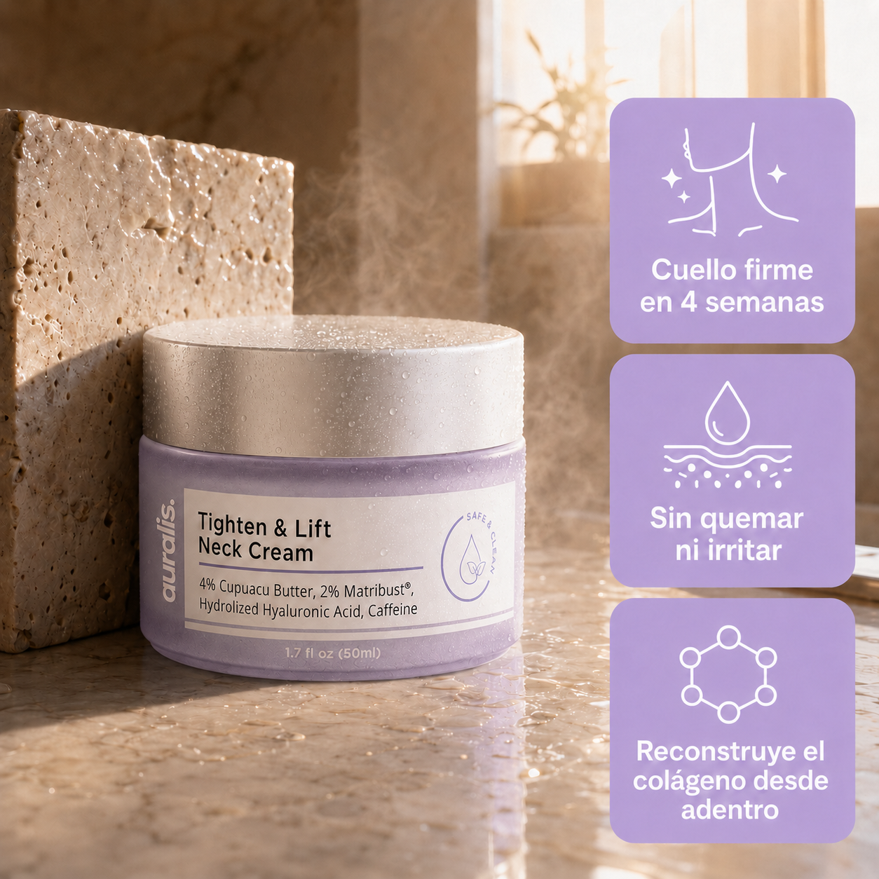AURALIS®: Crema para estirar y levantar el cuello