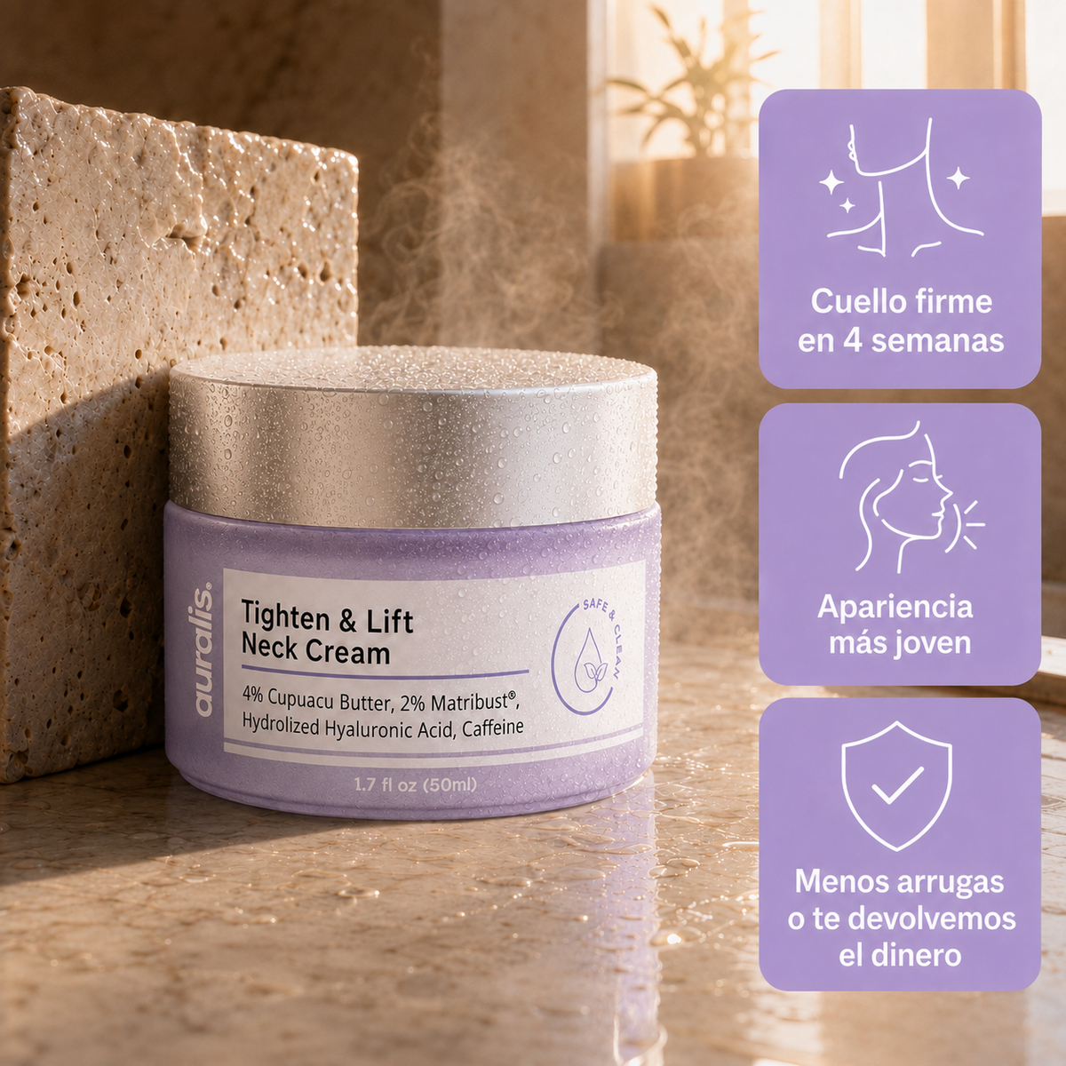 AURALIS®: Crema para estirar y levantar el cuello